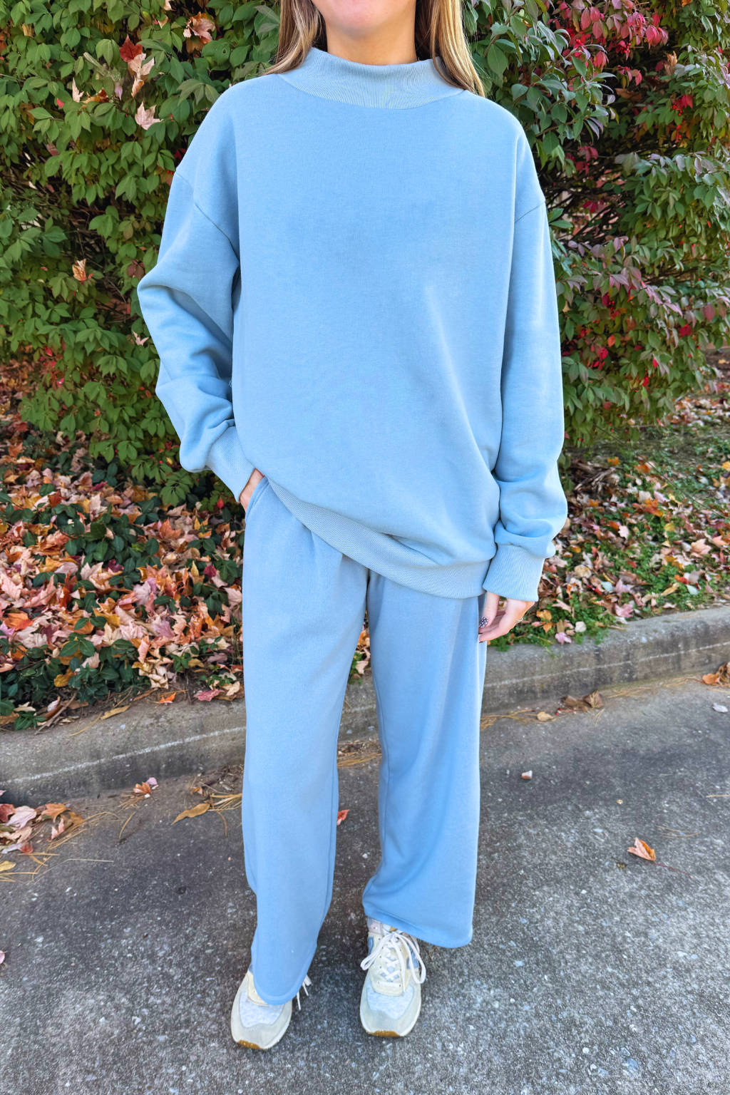 Emerson Coast Shoreline Mock Neck and Wide Leg Pants Set