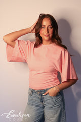 Emerson Coast Bell Sleeve Cinched Waist Tee