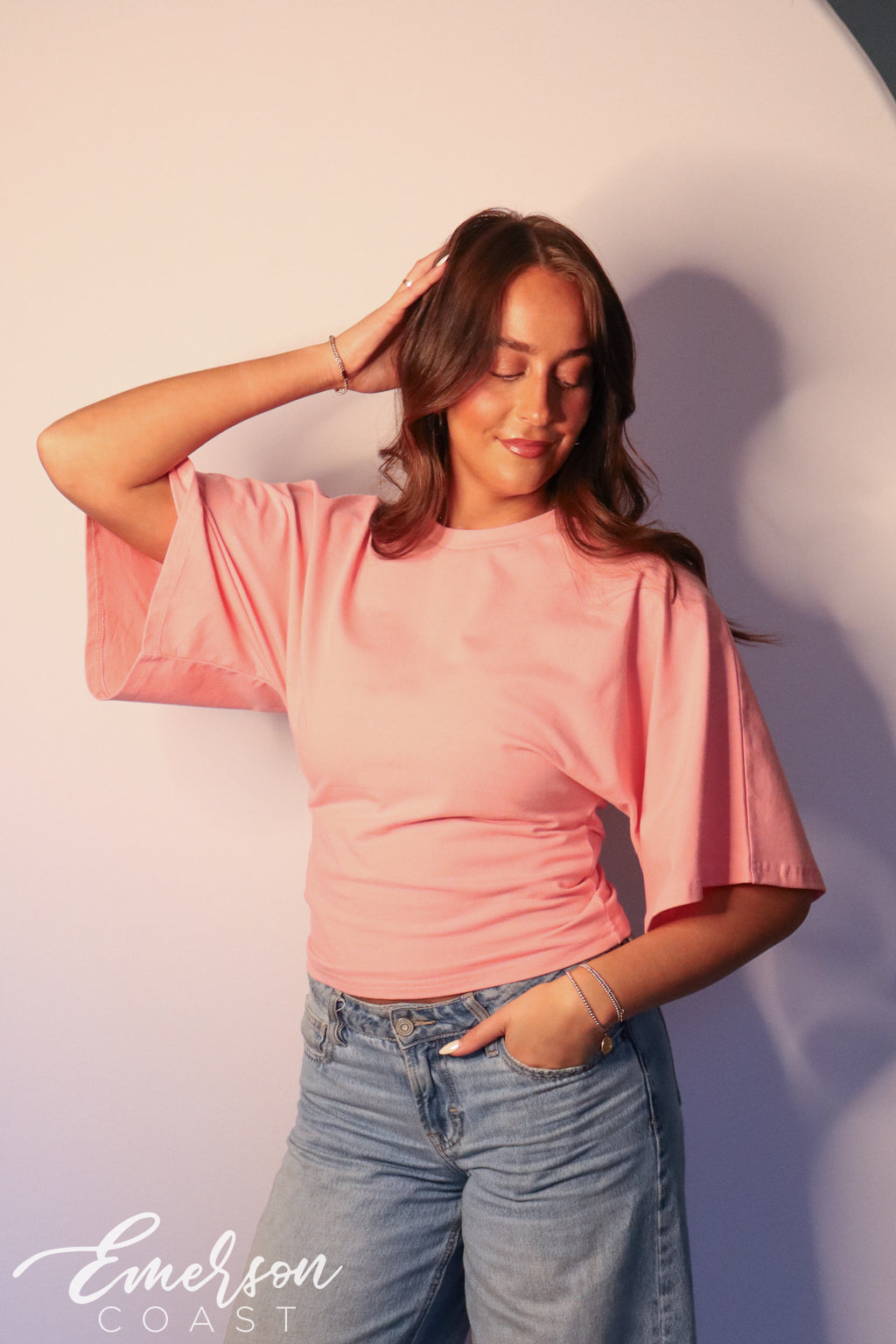 Emerson Coast Bell Sleeve Cinched Waist Tee