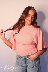 Emerson Coast Bell Sleeve Cinched Waist Tee