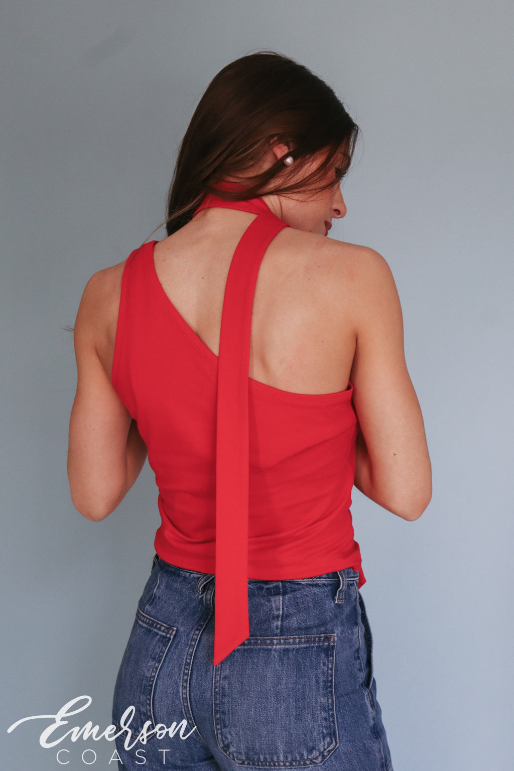 Emerson Coast One Shoulder Neck Scarf Tank