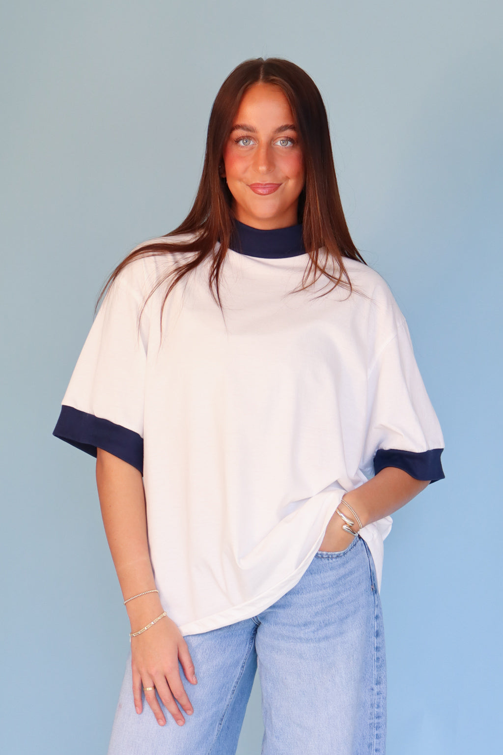 Emerson Coast Signature Mock Neck Ringer Tee