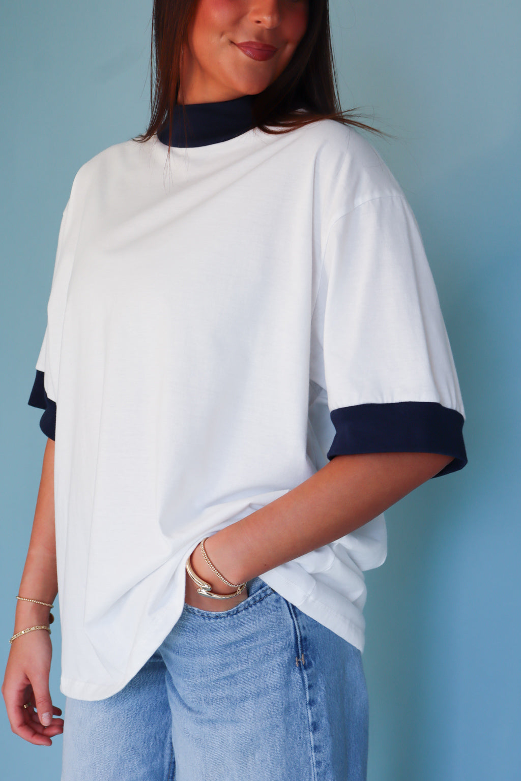 Emerson Coast Signature Mock Neck Ringer Tee