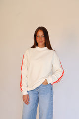 The Striped Mock Neck Crewneck