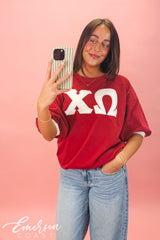 Chi Omega Classic Red Letter Jersey