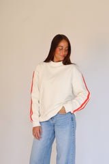 The Striped Mock Neck Crewneck