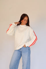 The Striped Mock Neck Crewneck