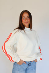 The Striped Mock Neck Crewneck
