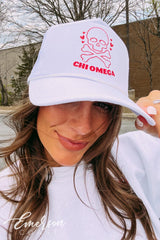 Chi Omega Skull and Crossbones Trucker Hat