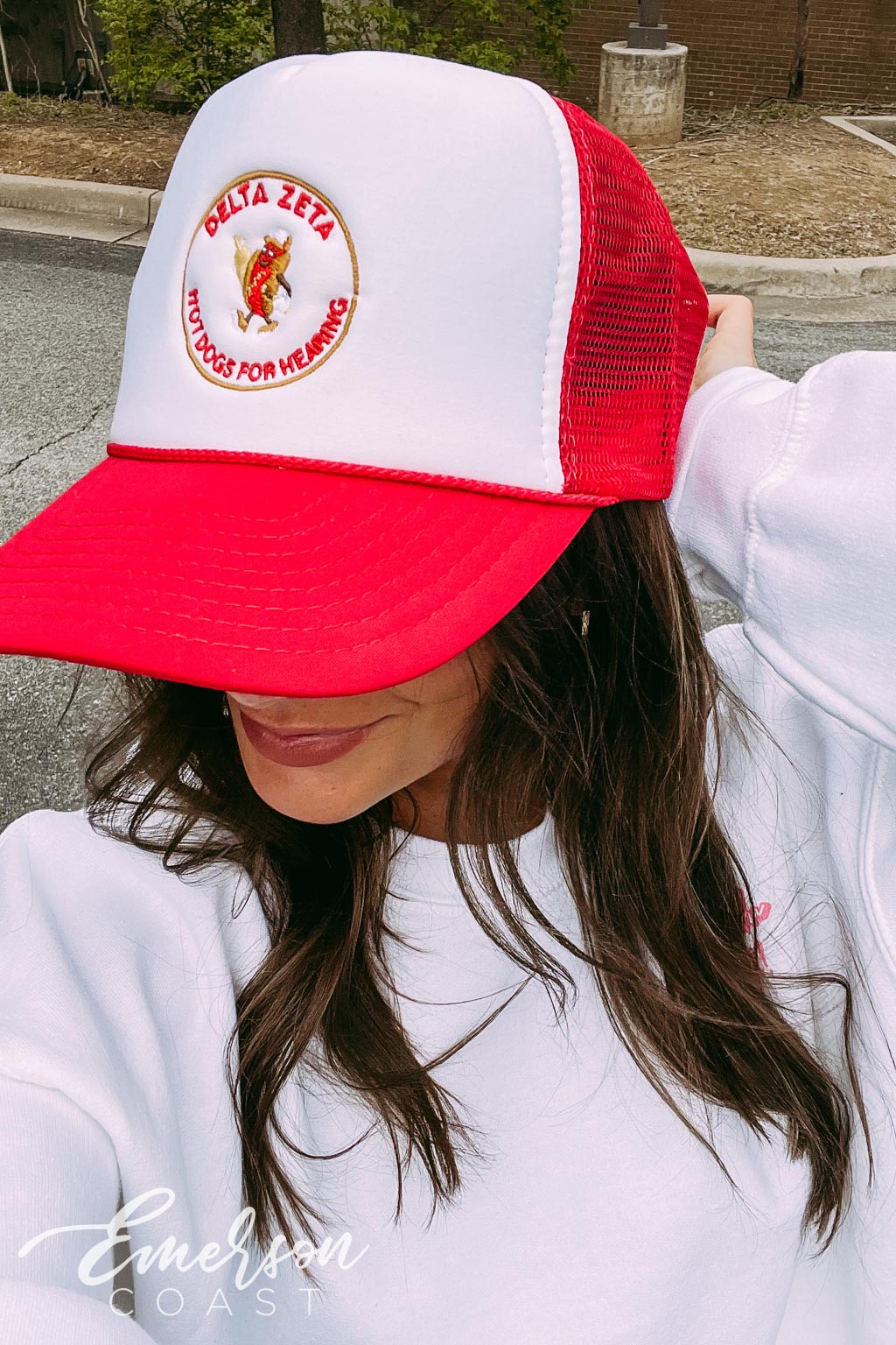 Delta Zeta Hot Dogs for Hearing Trucker Hat