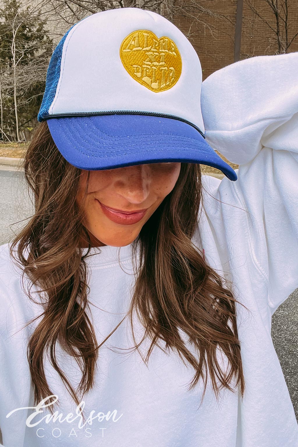 Alpha Xi Delta Heart Embroidered Trucker Hat