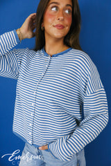 Alpha Delta Pi Blue Striped Cardigan