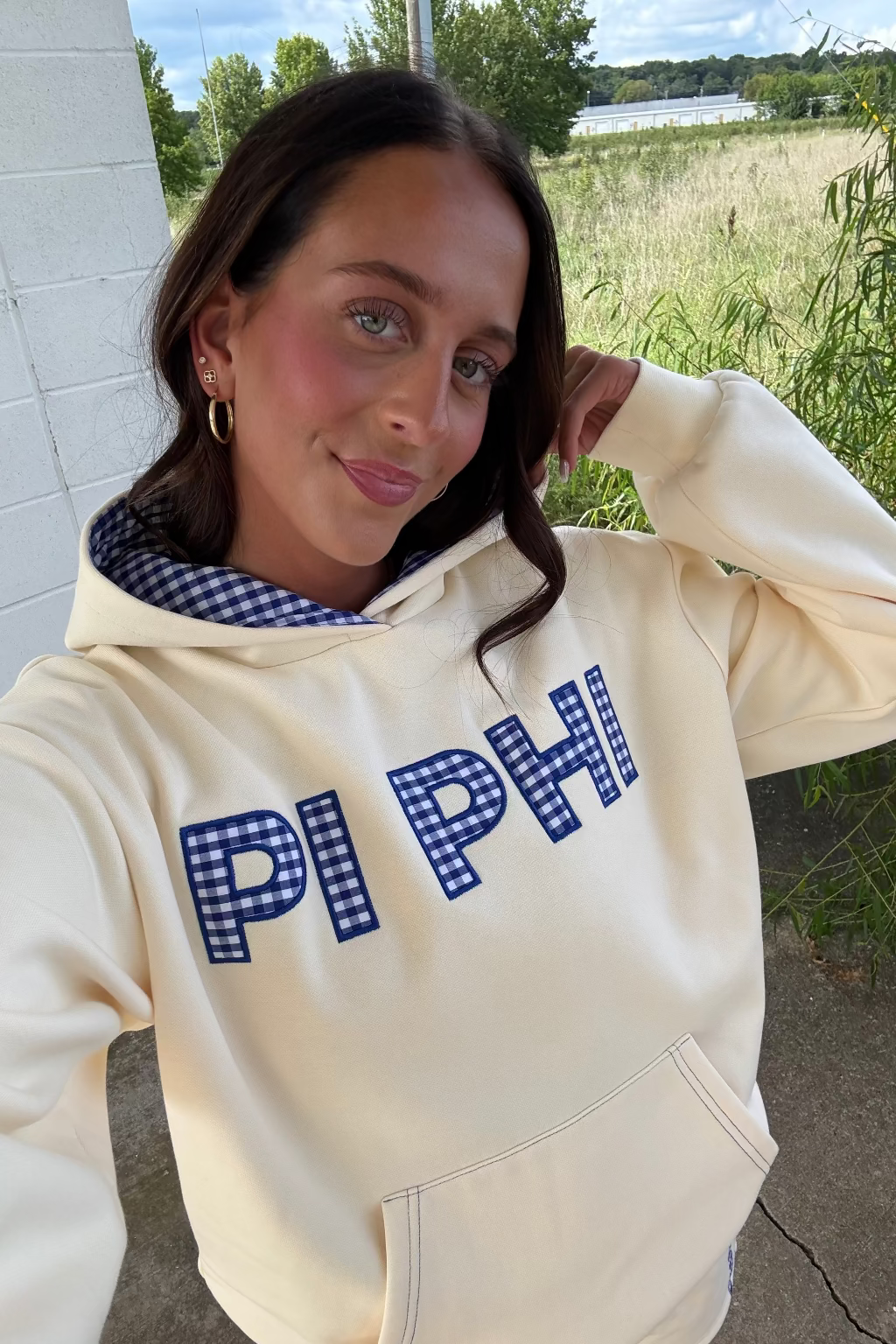 Custom Gingham Appliqué Hoodie + Shorts Set