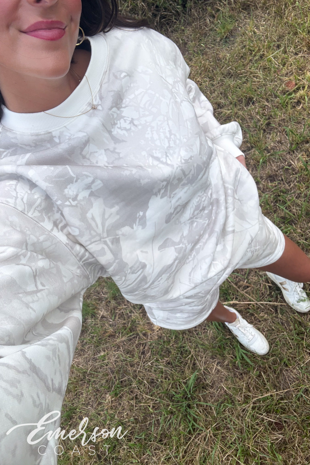 Emerson Coast White Camo Crewneck & Shorts Set