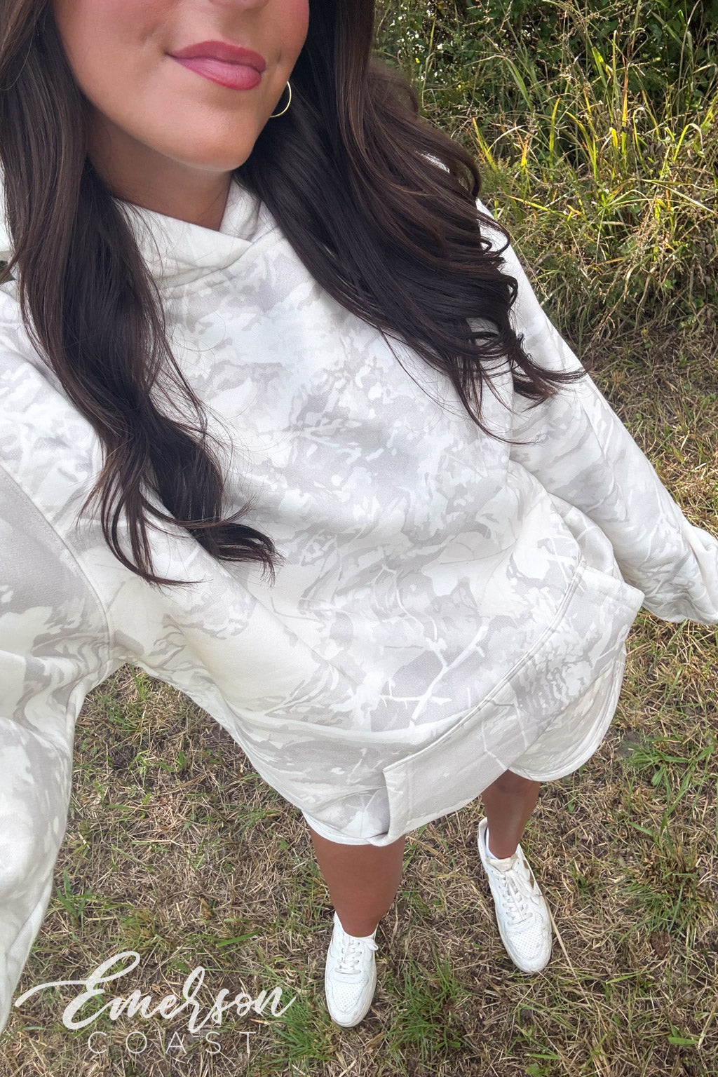 Emerson Coast White Camo Hoodie & Shorts Set