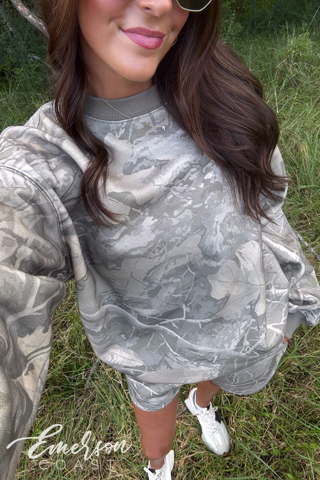 Emerson Coast Muted Camo Crewneck & Shorts Set