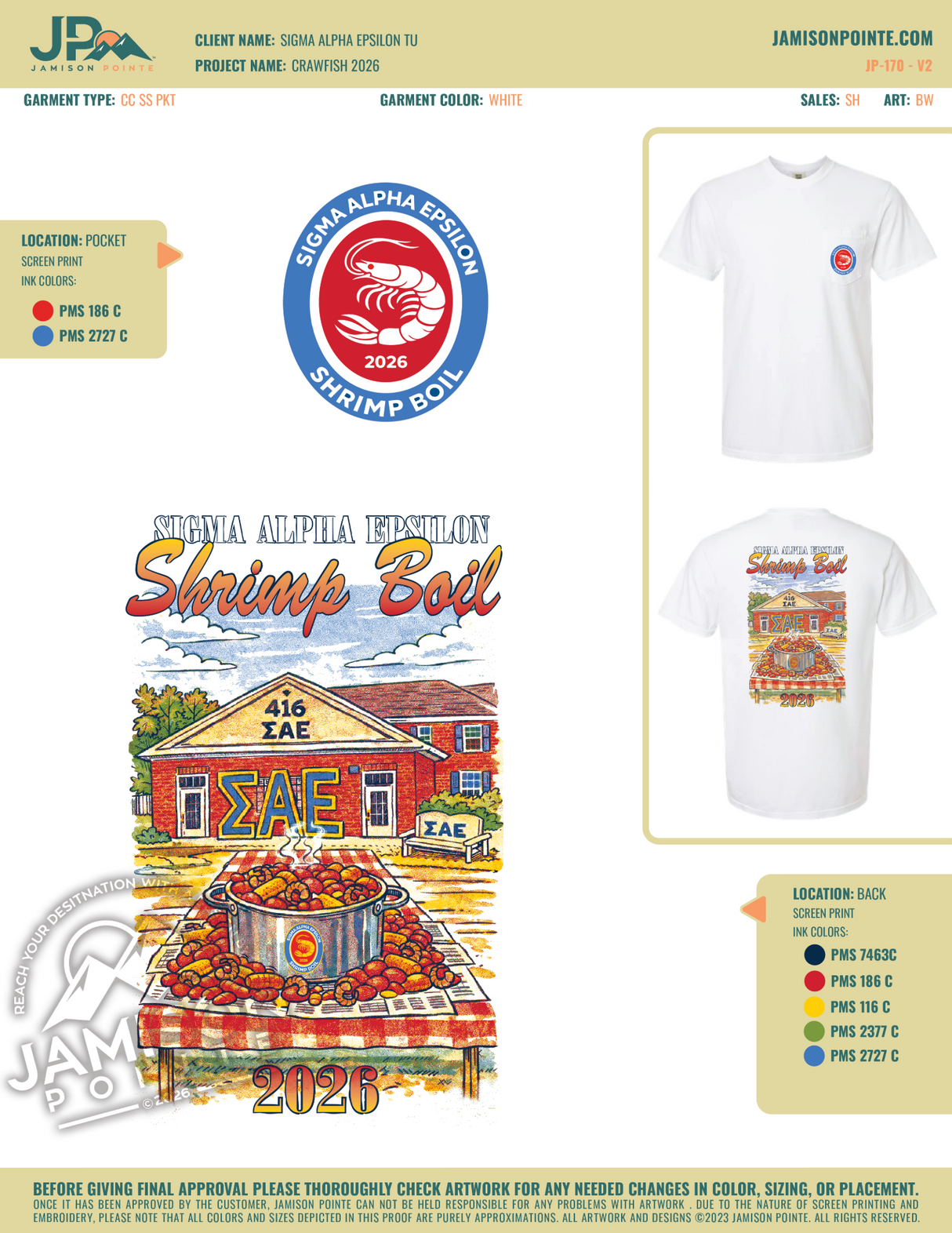 JP-170 NEW Sigma Alpha Epsilon Troy University Shrimp 2026-PR