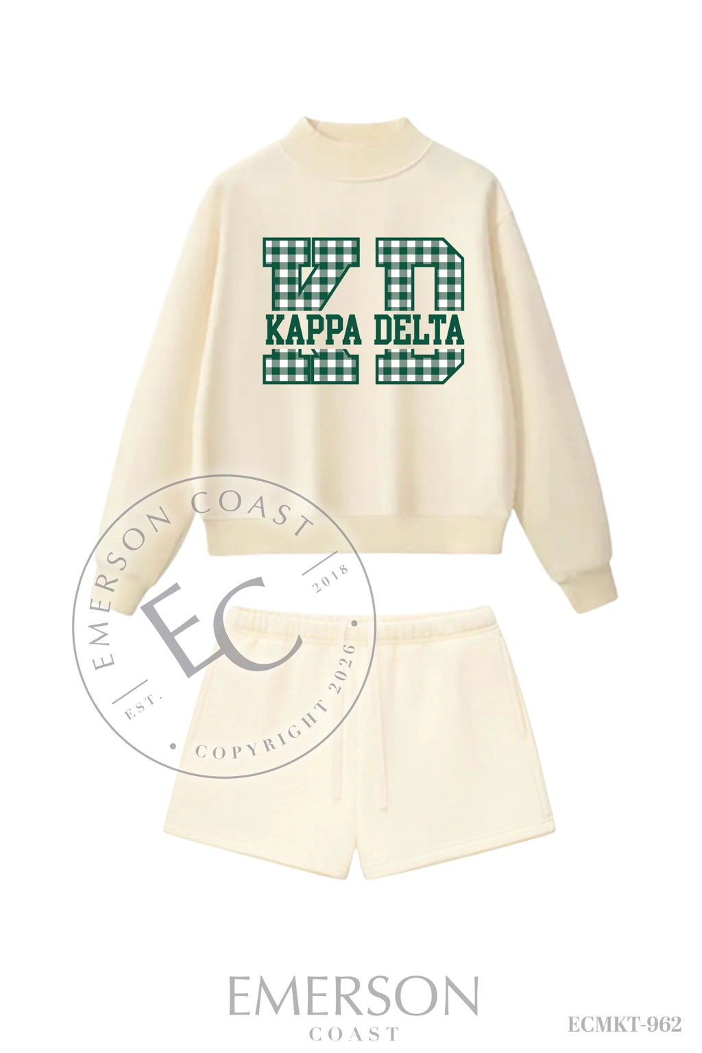 Kappa Delta Green Gingham Set