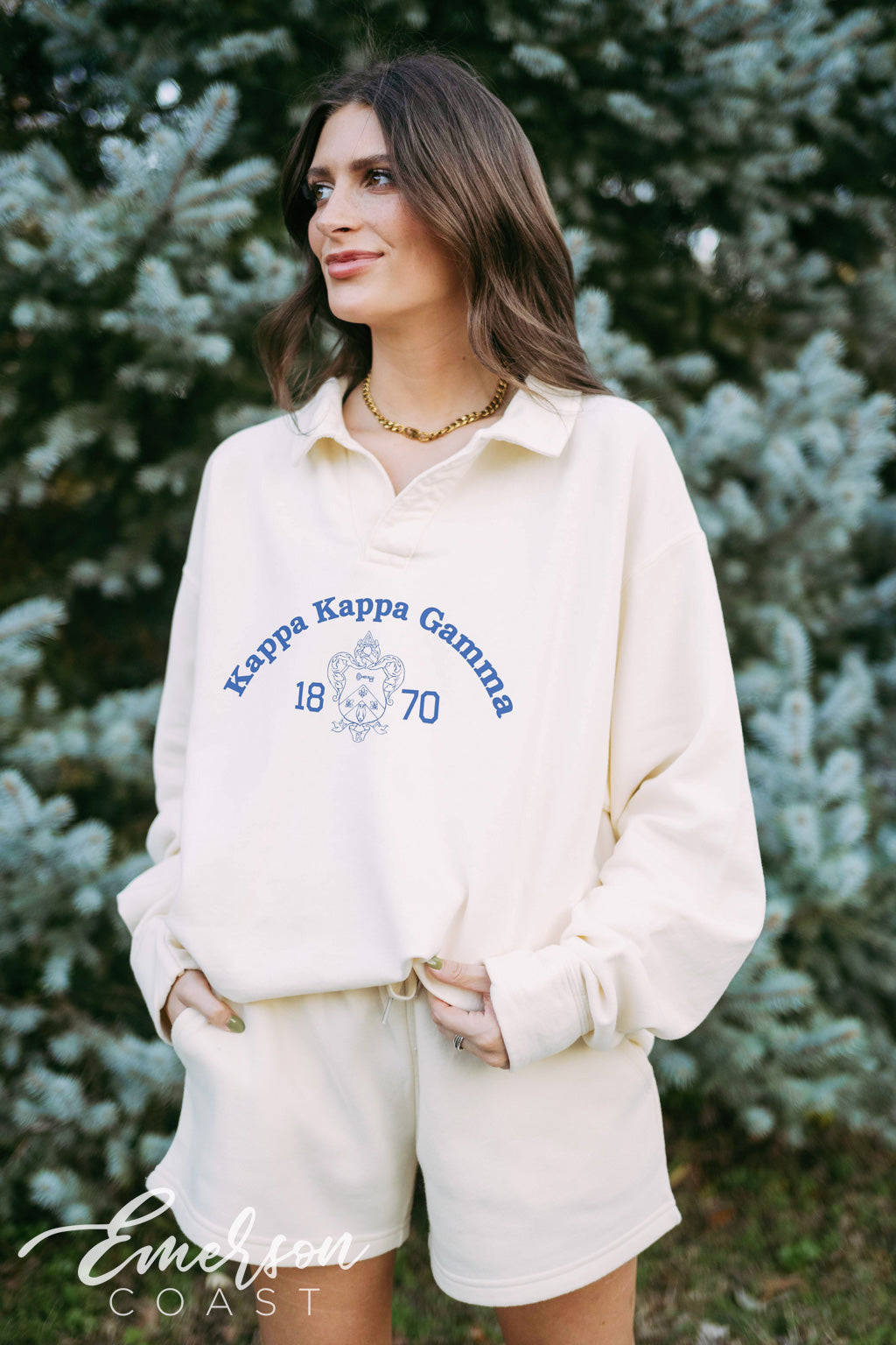 Kappa Crest Oversized Collared Crew
