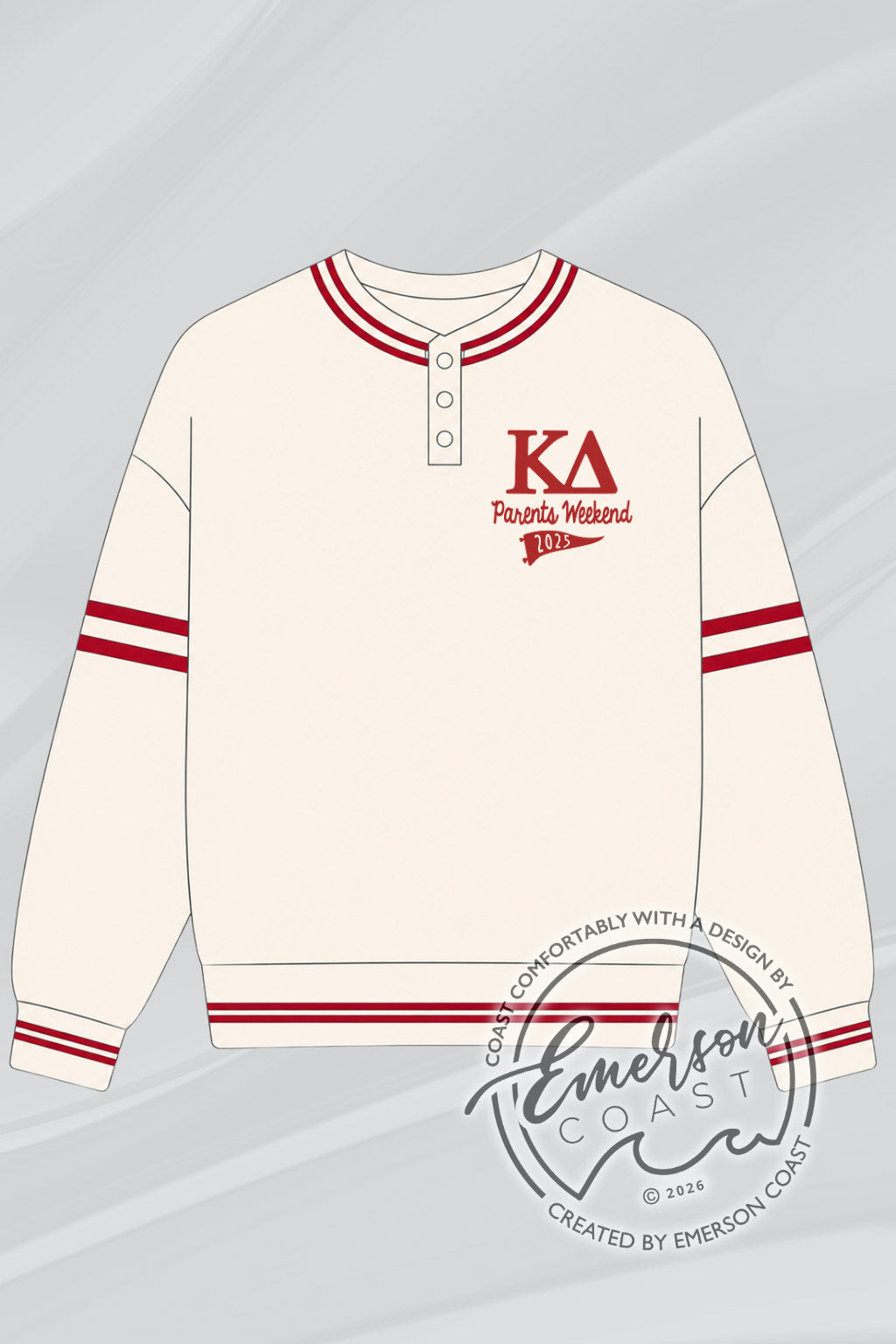 Kappa Delta Cream Parents Weekend Collegiate Henley