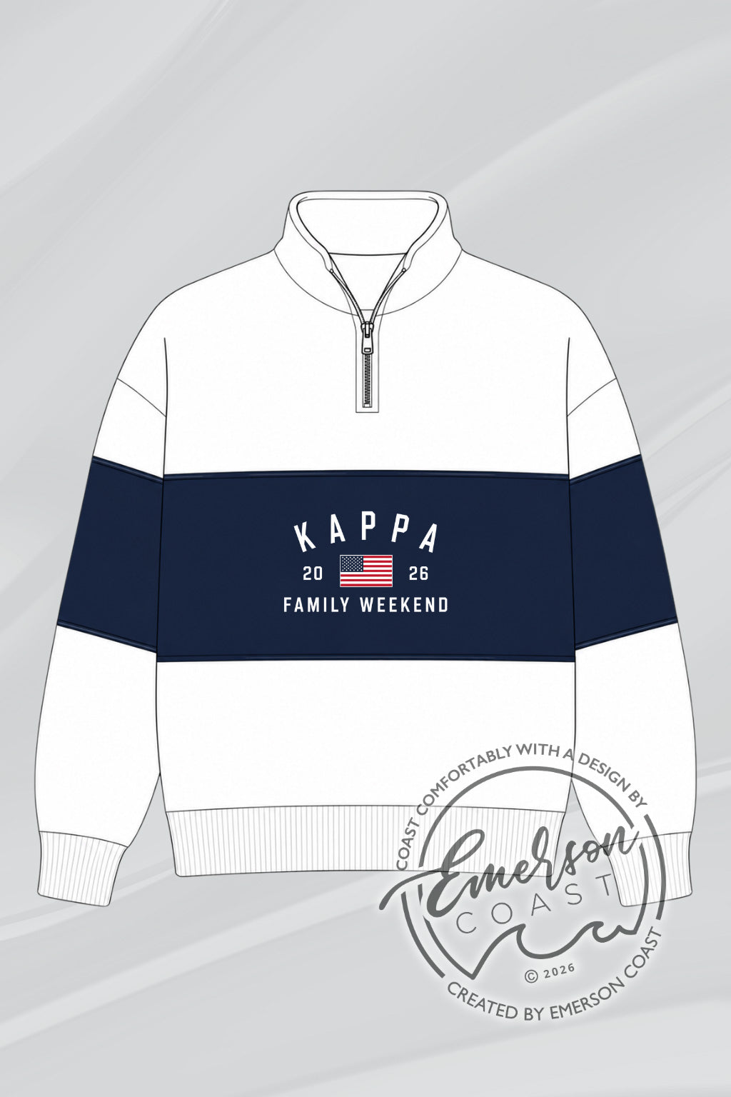 Kappa Family Weekend Navy Colorblock Quarterzip