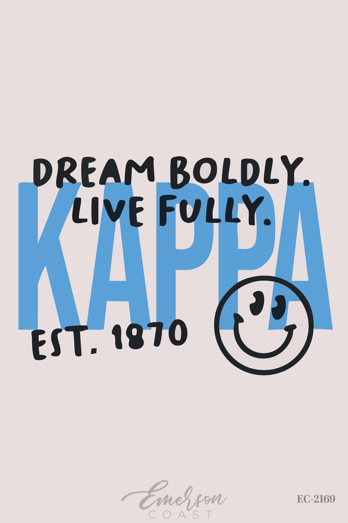 Kappa Kappa Gamma Dream Boldly Smiley Face Hoodie