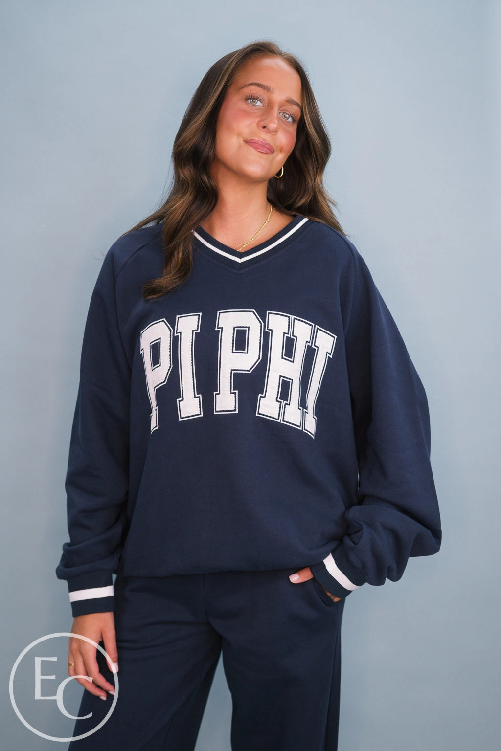 Emerson Coast Letterman Vneck Pullover & Pant Set