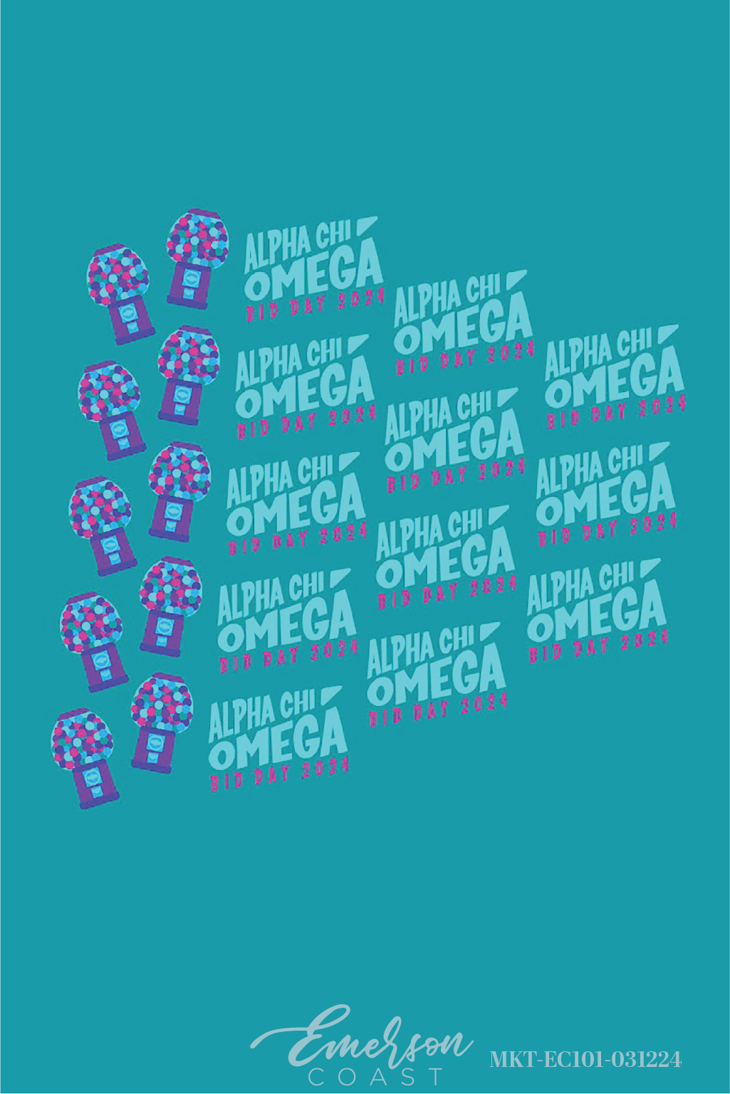 Alpha Chi Omega Stuck On You Bid Day T-Shirt