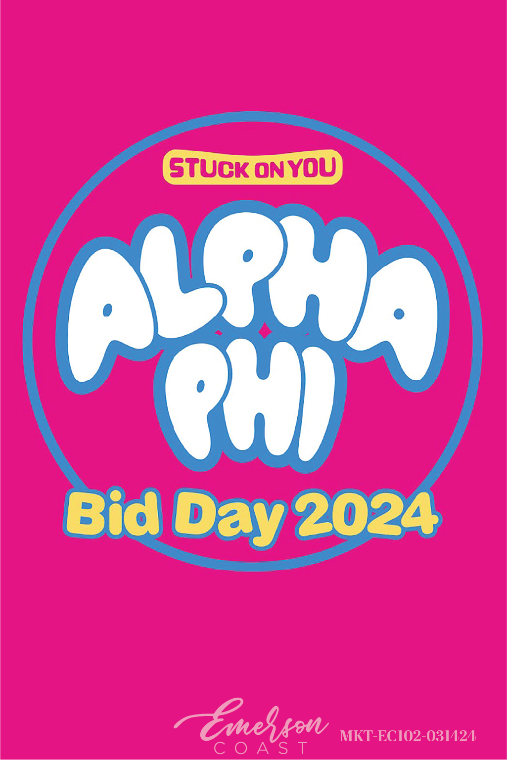 Alpha Phi Stuck On You Bid Day T-Shirt