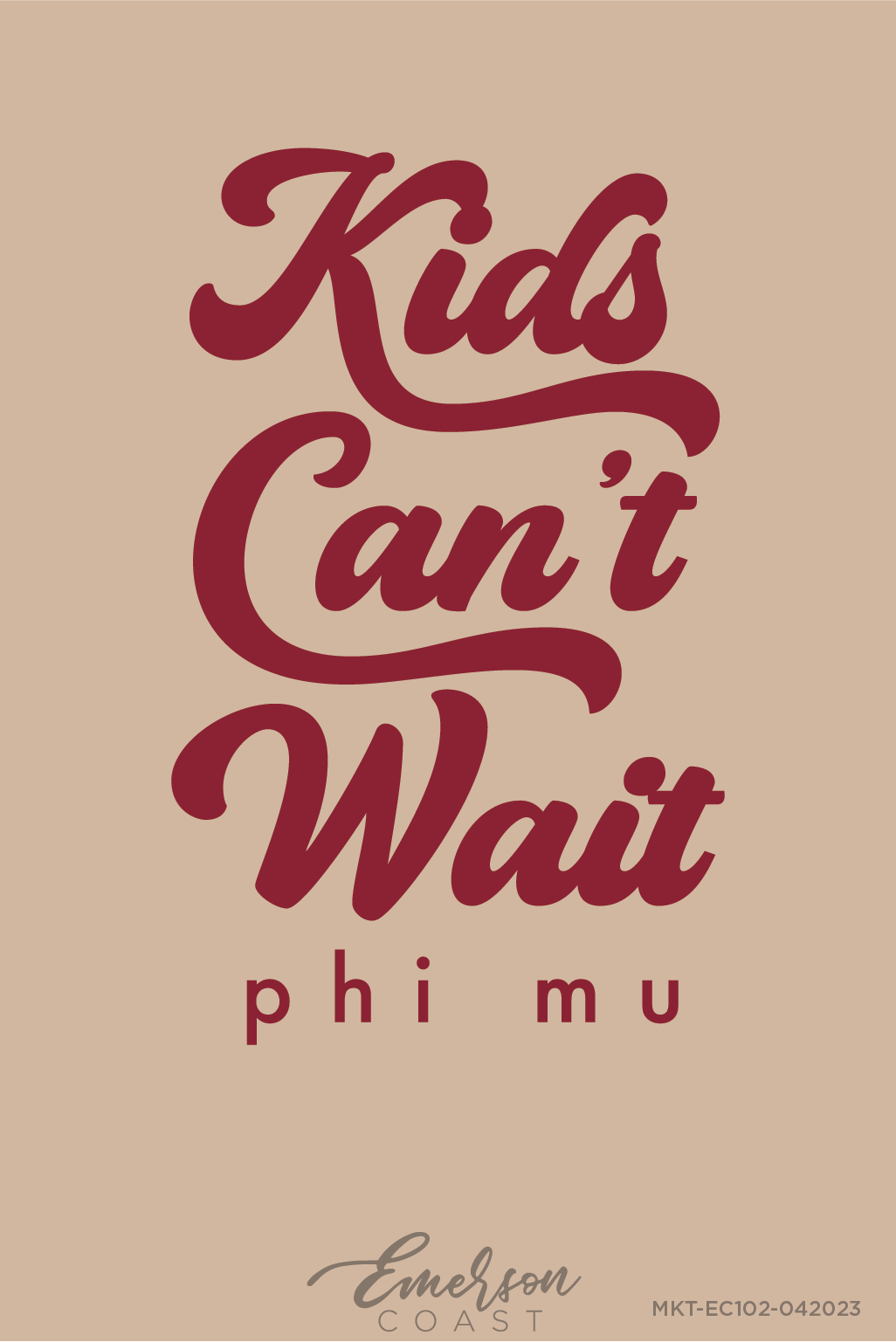 Phi Mu Kids Cant Wait Philanthropy Tee