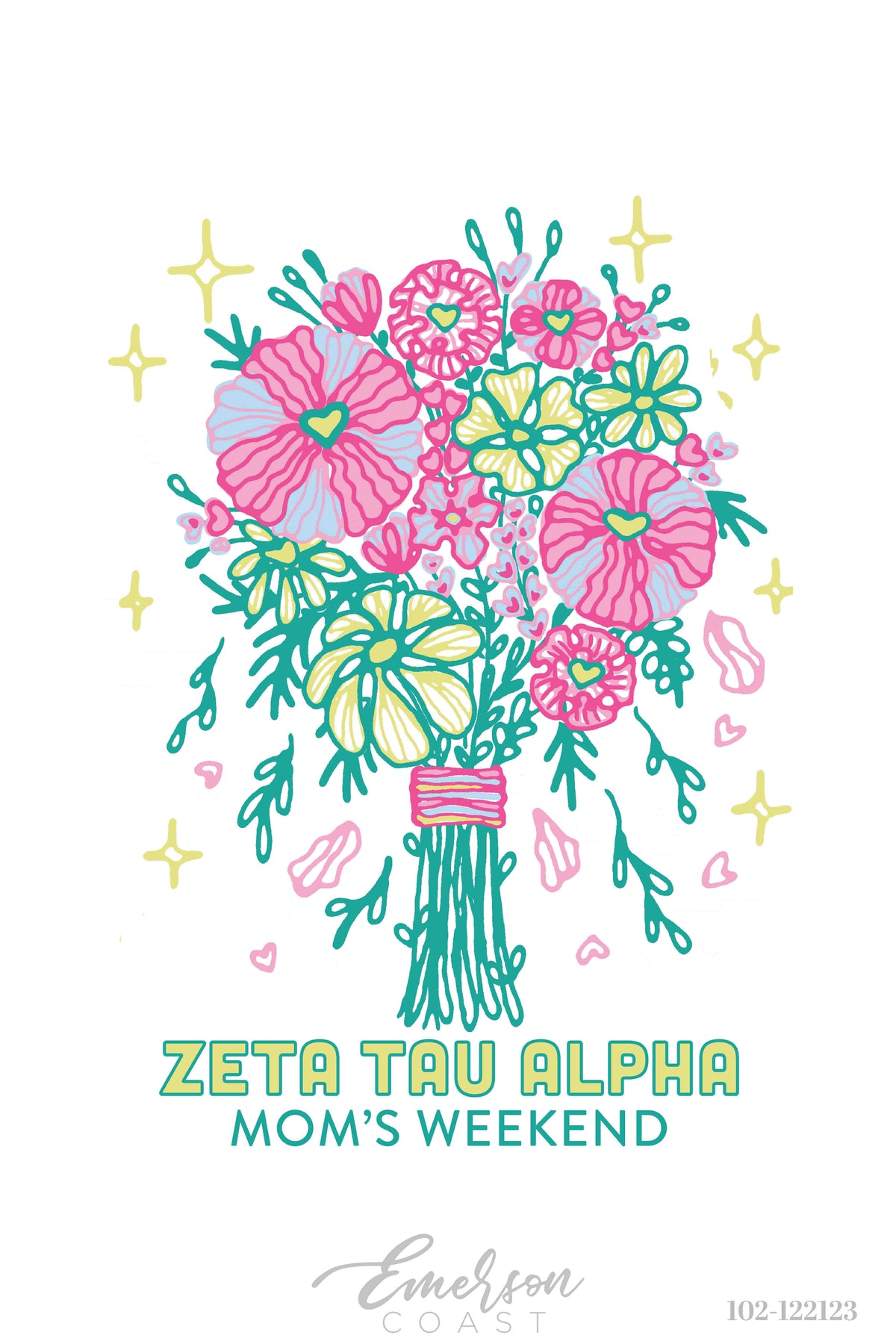 Zeta Tau Alpha Mom's Day Fun Flowers T-Shirt