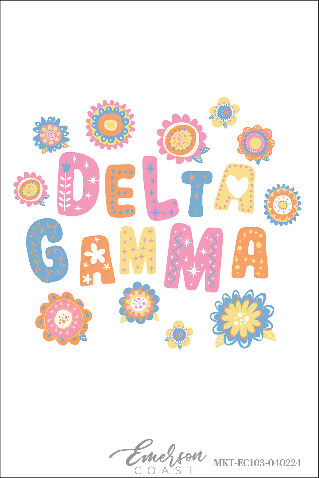 Delta Gamma Pastel Floral Bid Day T-Shirt