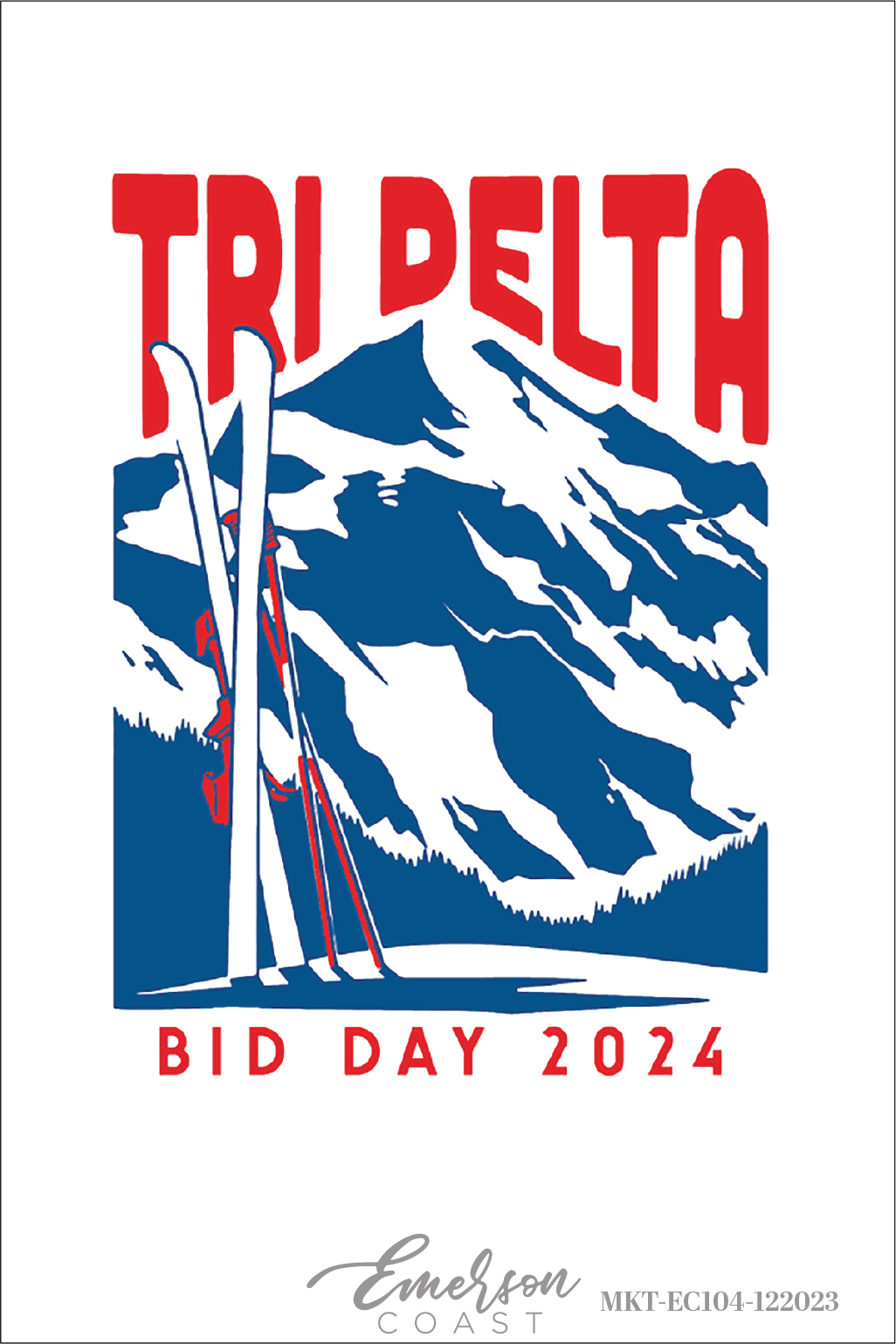 Delta Delta Delta Retro Ski Bid Day T-Shirt