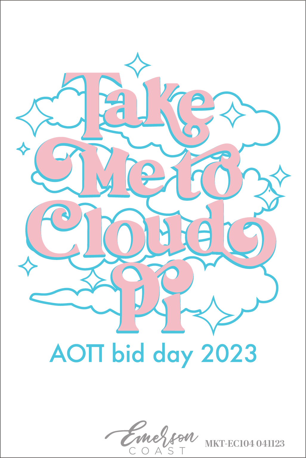 Alpha Omicron Pi Take Me To Cloud Pi Bid Day T-Shirt