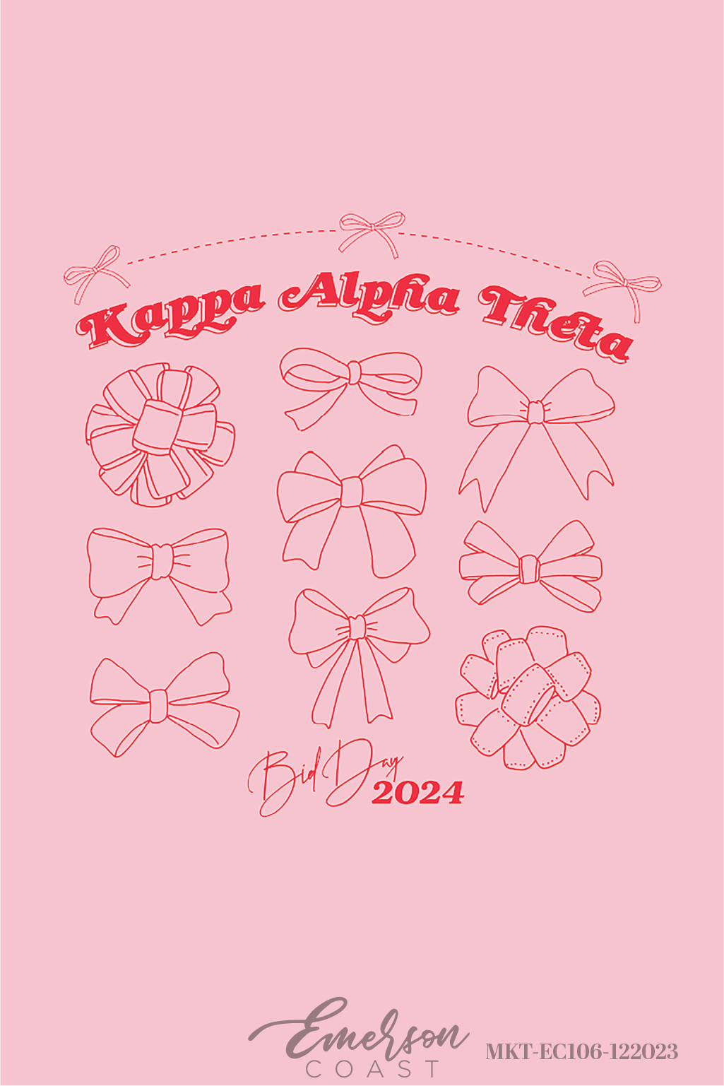 Kappa Alpha Theta Bows Bid Day T-Shirt
