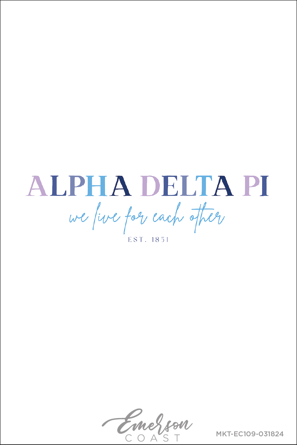 Alpha Delta Pi We Live For Each Other Baby Tee