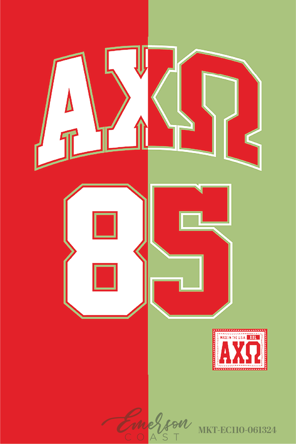 Alpha Chi Omega Half & Half Sublimated Jersey