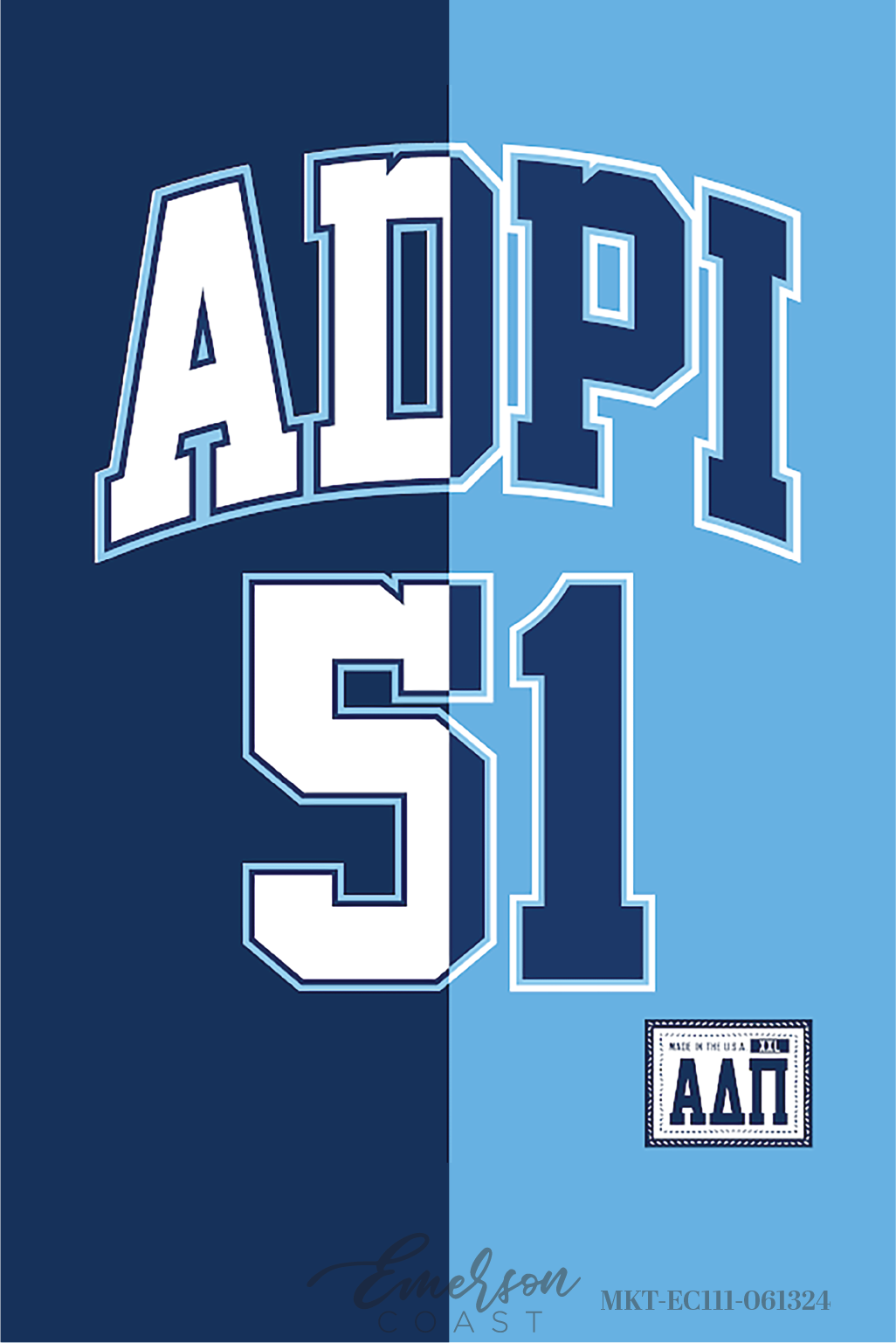 Alpha Delta Pi Half & Half Sublimated Jersey