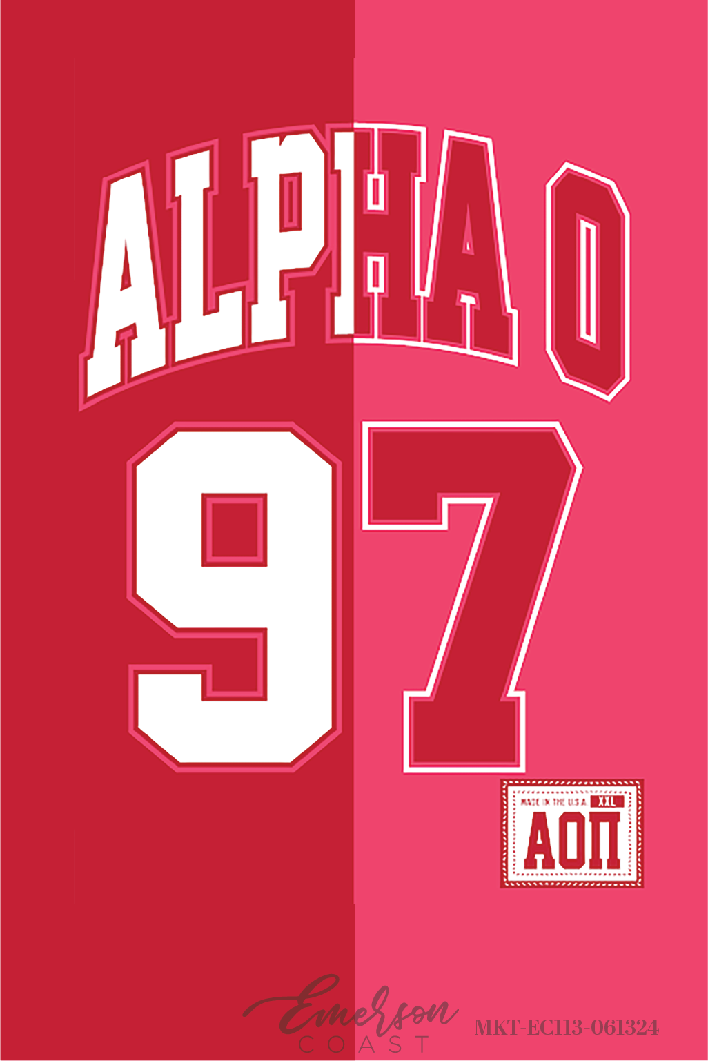 Alpha Omicron Pi Half & Half Sublimated Jersey