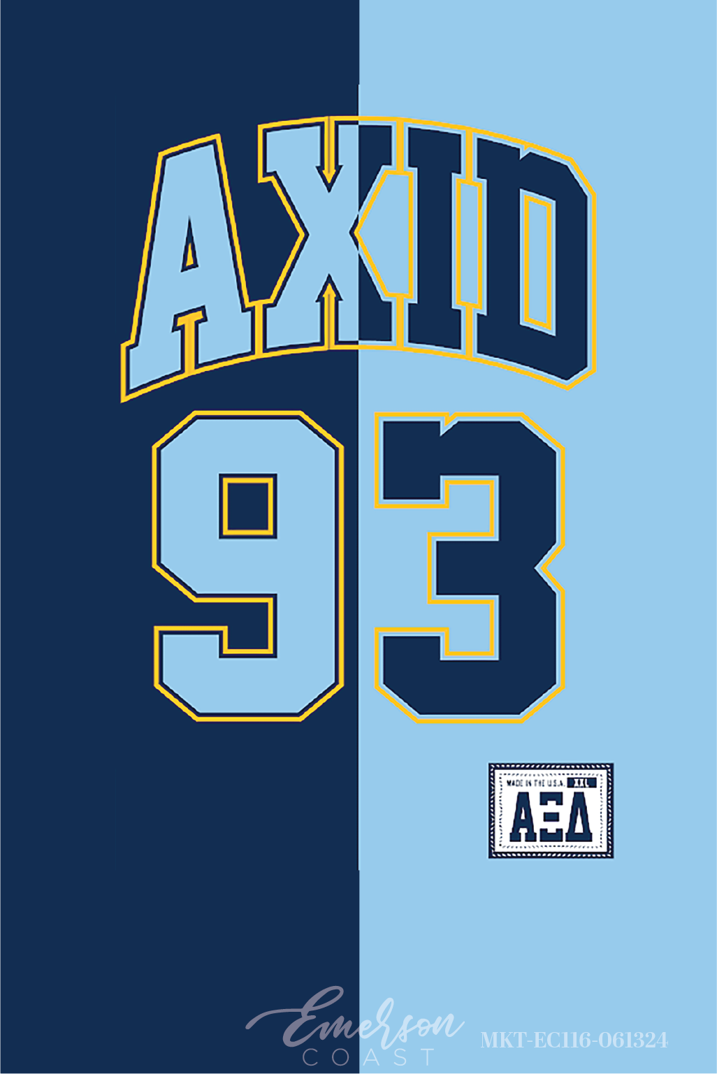 Alpha Xi Delta Half & Half Sublimated Jersey