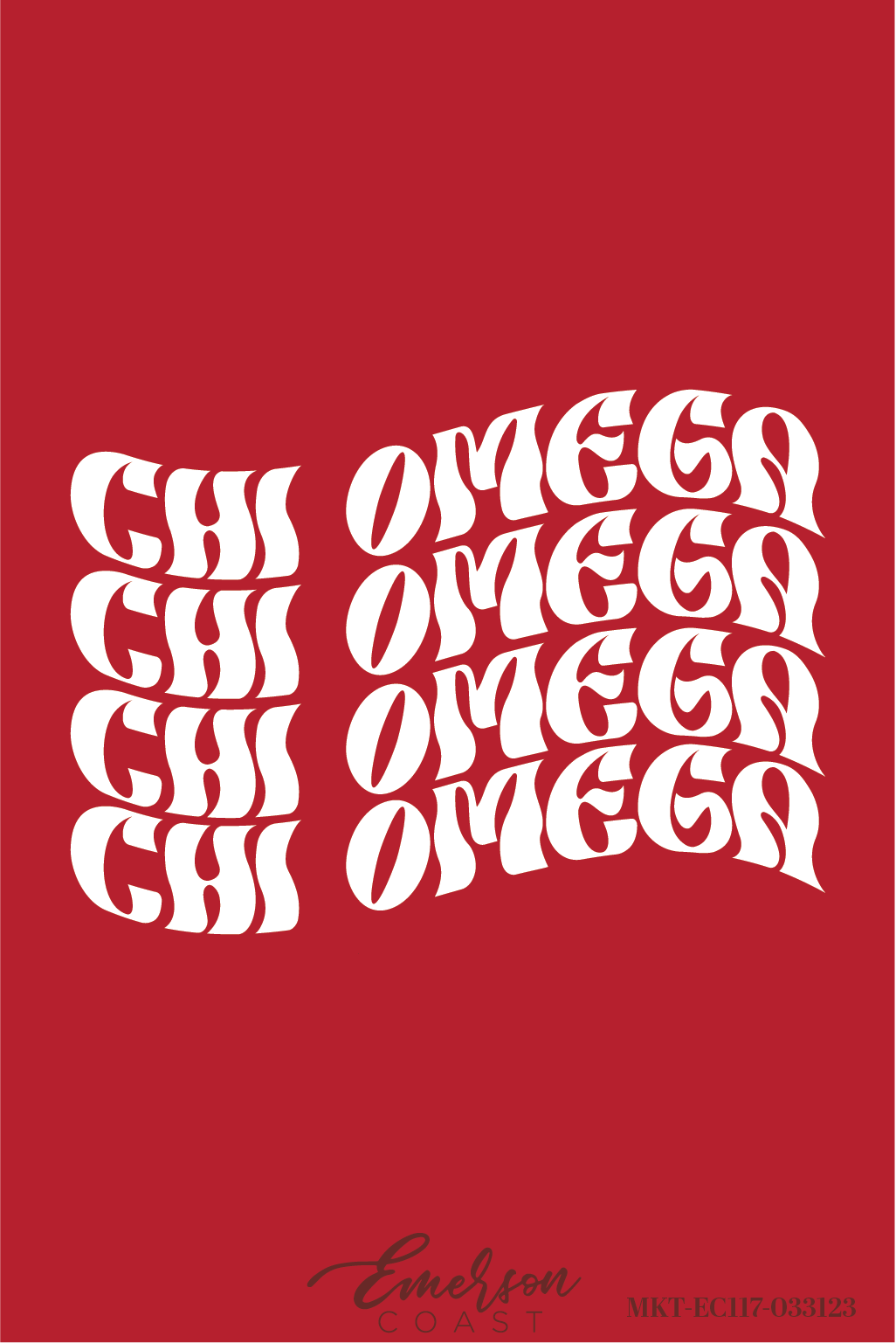Chi Omega Wavy Red PR Tshirt