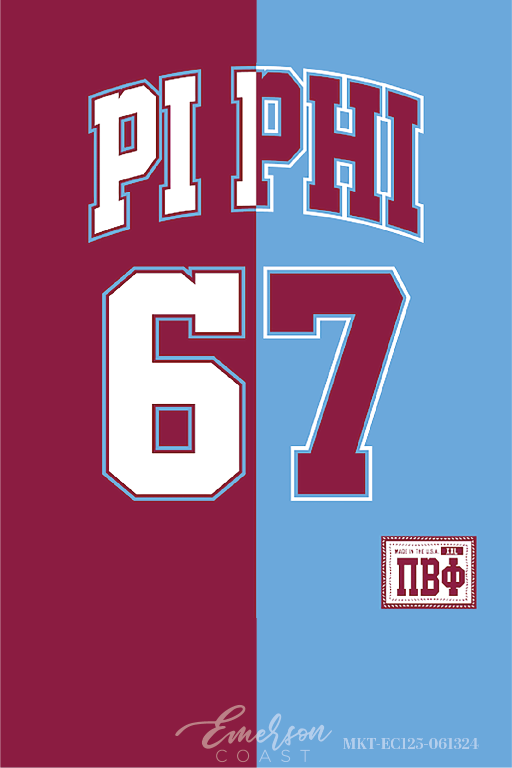 Pi Beta Phi Half & Half Sublimated Jersey