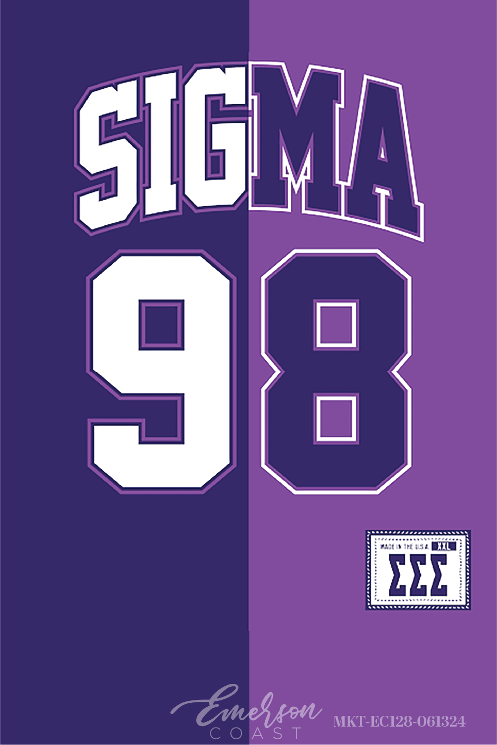 Sigma Sigma Sigma Half & Half Sublimated Jersey