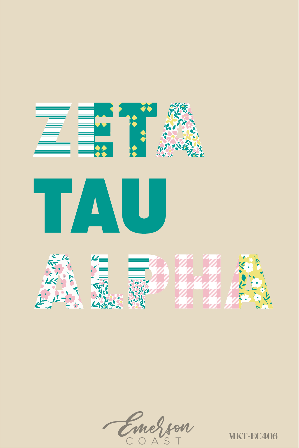 Zeta Tau Alpha Bold Patchwork Tshirt