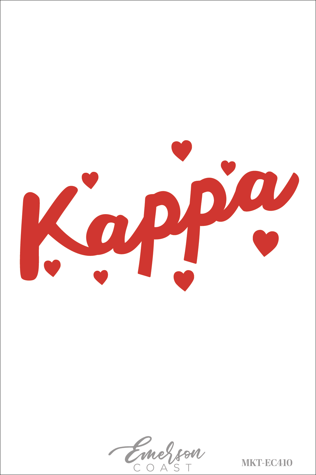 Kappa Kappa Gamma Red Hearts Script Tshirt