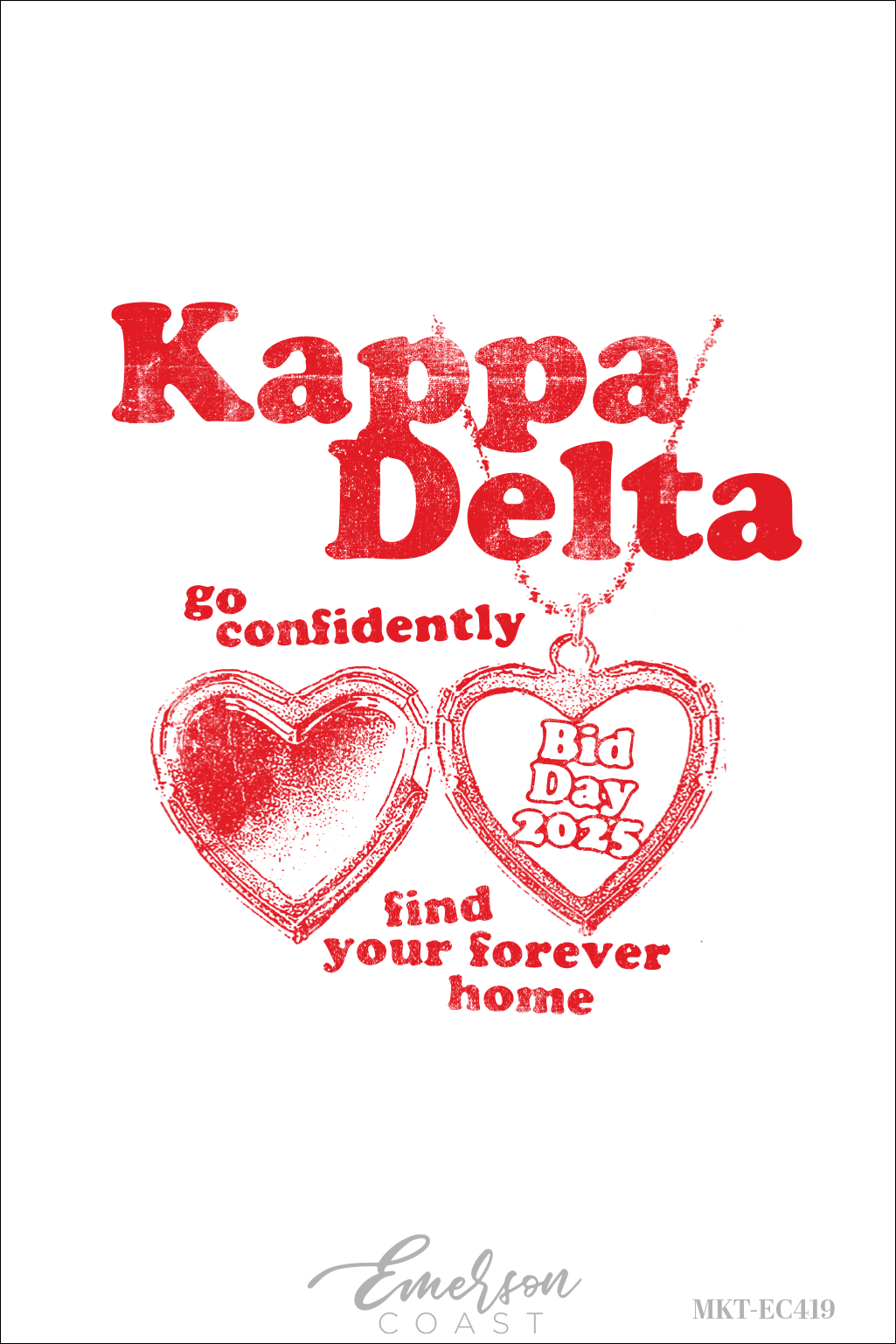 Kappa Delta Heart Locket Bid Day Tshirt