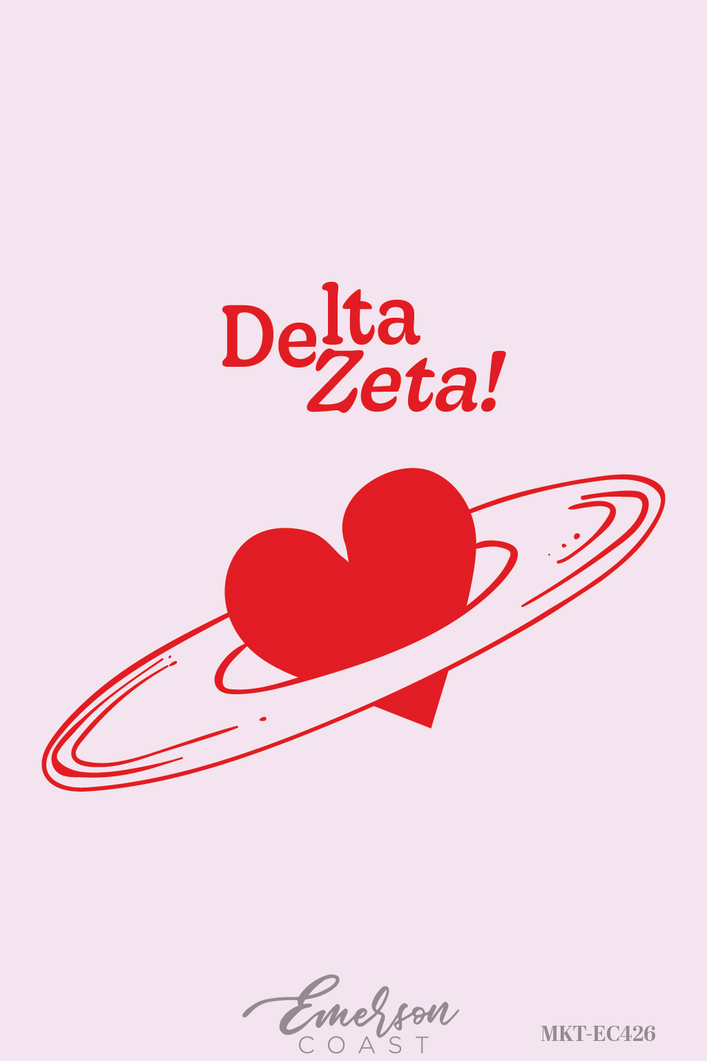 Delta Zeta Heart Planet Bid Day Tshirt