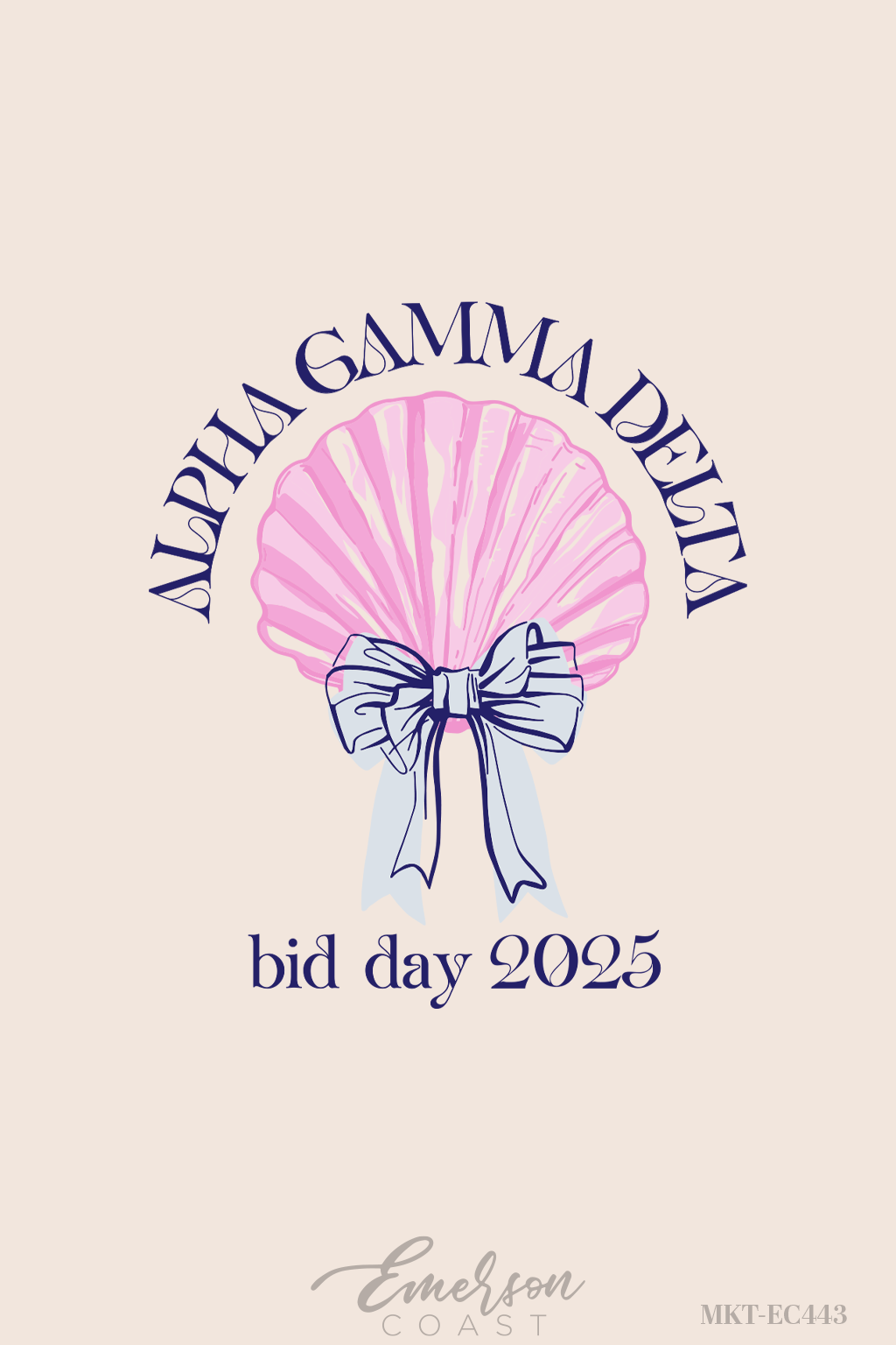 Alpha Gamma Delta Seashell Bid Day Tshirt