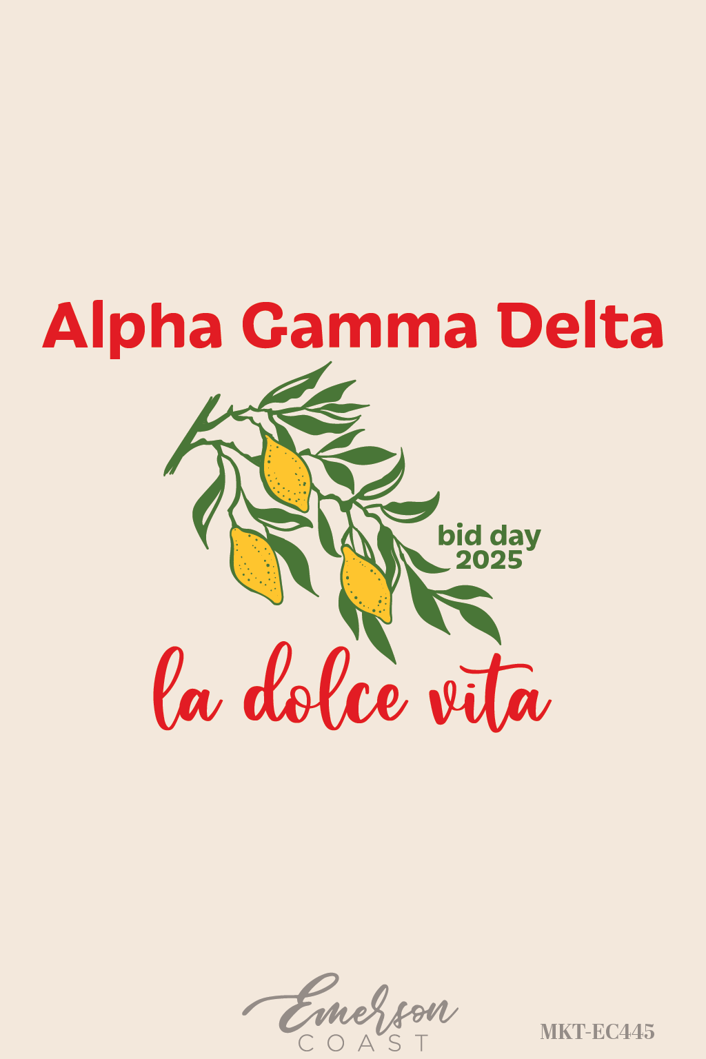 Alpha Gamma Delta La Dolce Vita Bid Day Tshirt