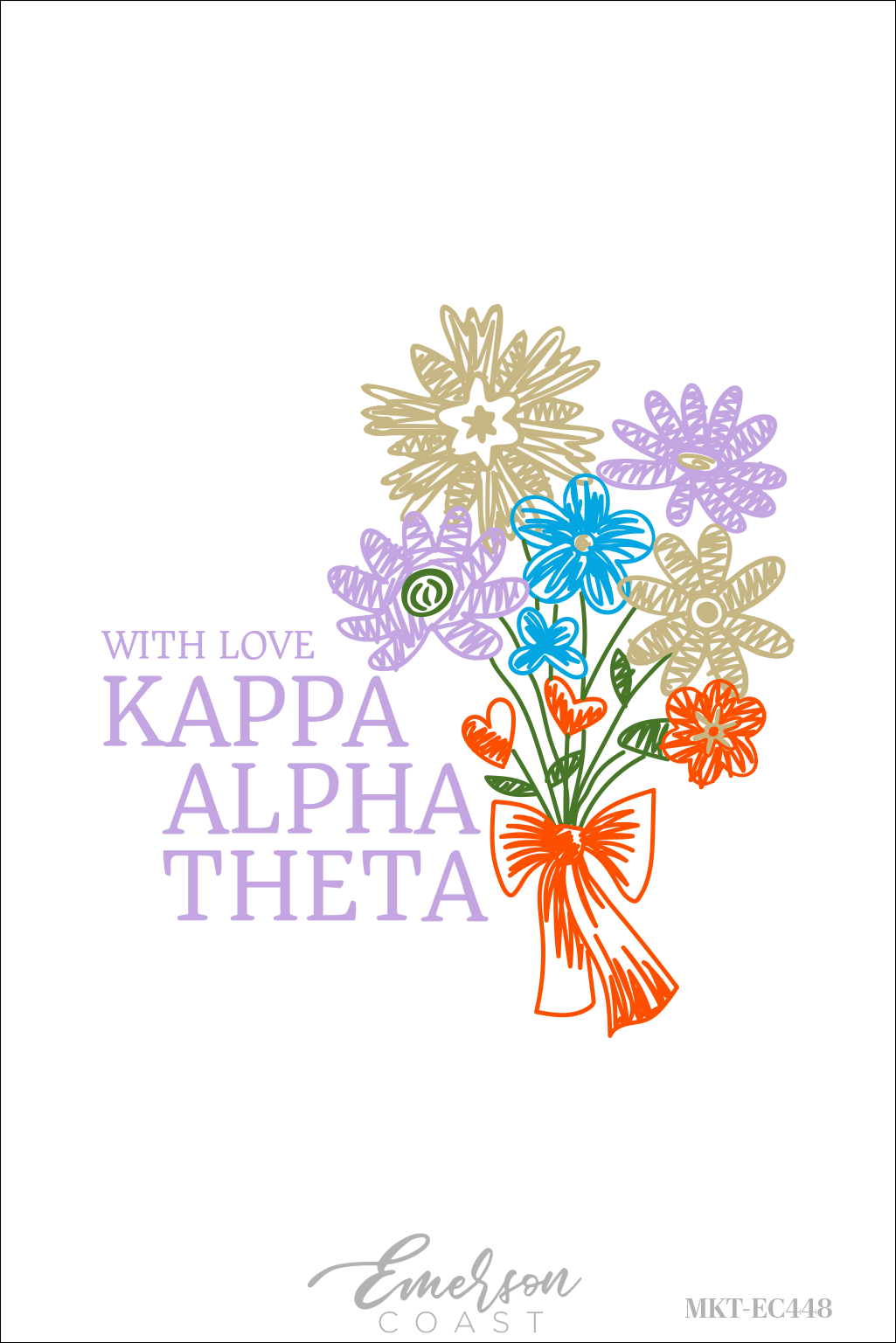 Kappa Alpha Theta With Love Flowers Tshirt